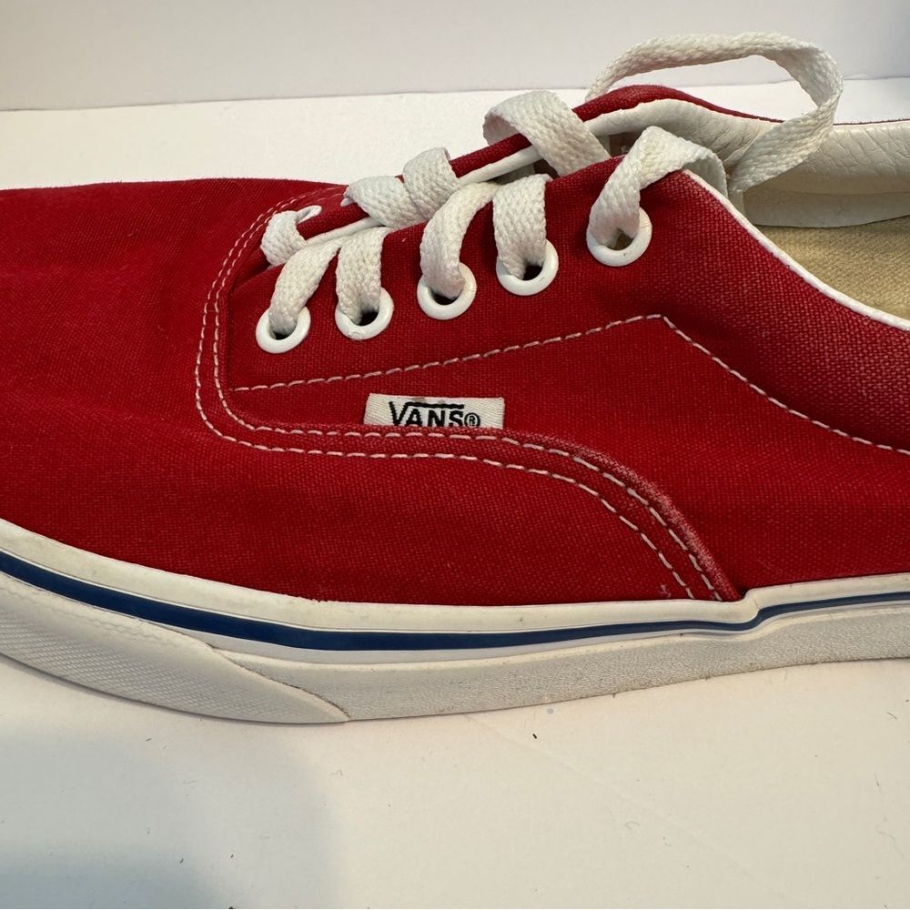 Vans Red Canvas Checkerboard Heel Sneakers Size 10 Men / 11.5 Women - Picture 8 of 16